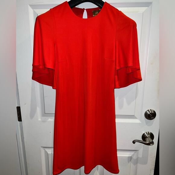 H&M Butterfly-sleeved Dress Red size 2 - Picture 1 of 8